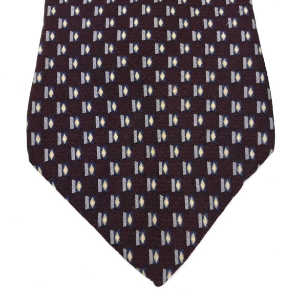 Graham & Lockwood Other - Graham & Lockwood Tie Maroon Blue 100% Silk Necktie 👔 Made In Mexico 58"